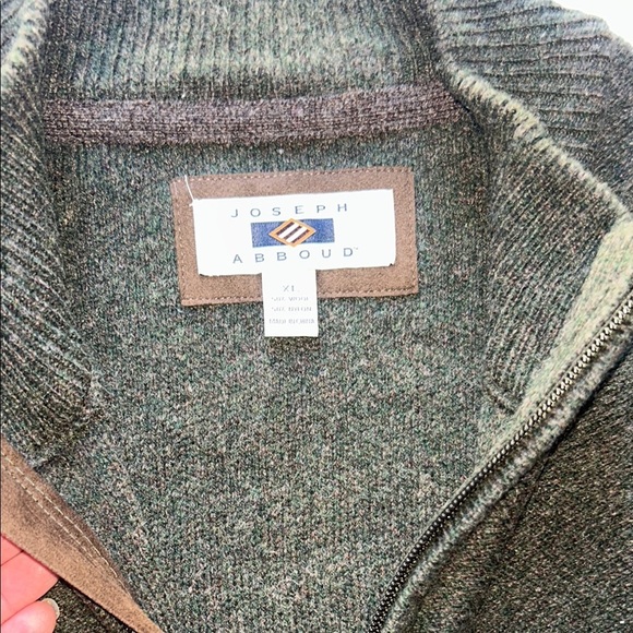 Joseph Abboud Forest Green Half-Zip Sweater - Picture 5 of 9